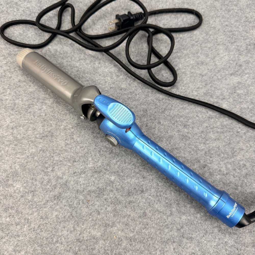 BaByliss PRO Nano Titanium 1.25” Spring Curling Iron BNT125S Blue 160W